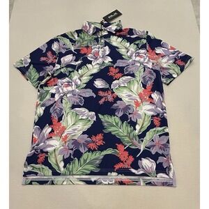 Ralph Lauren RLX Golf Tailored Fit Performance Polo Shirt Size M Navy Floral NWT